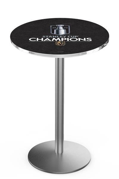 Vegas Golden Knights - 2023 Stanley Cup Champions 36" Tall - 36" Top Pub Table with Stainless Finish    