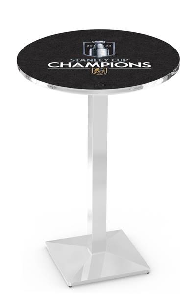 Vegas Golden Knights - 2023 Stanley Cup Champions 36" Tall - 30" Top Pub Table with Chrome Finish    