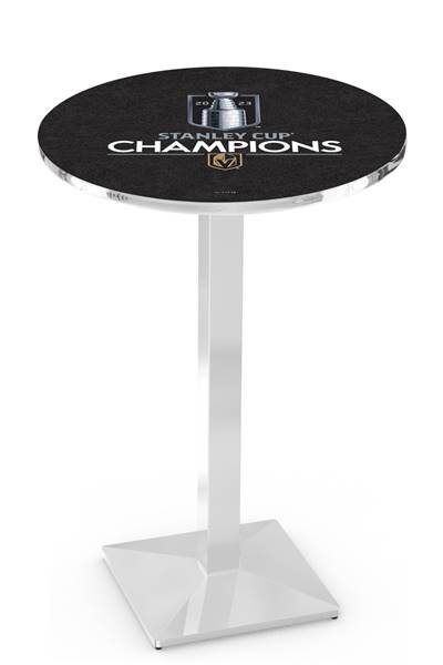 Vegas Golden Knights - 2023 Stanley Cup Champions 42" Tall - 30" Top Pub Table with Chrome Finish    