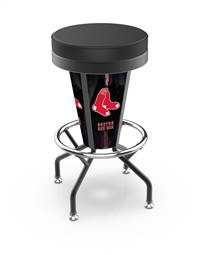 Boston Red Sox 30 inch Lighted Bar Stool with Black Wrinkle Finish