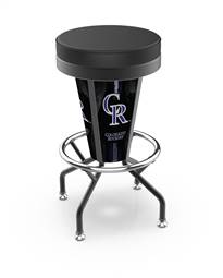 Colorado Rockies 30 inch Lighted Bar Stool with Black Wrinkle Finish