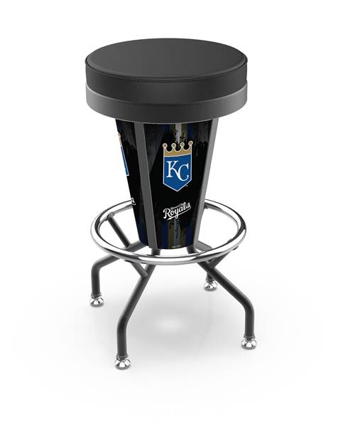 Kansas City Royals 30 inch Lighted Bar Stool with Black Wrinkle Finish