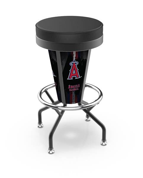 Los Angeles Angels 30 inch Lighted Bar Stool with Black Wrinkle Finish
