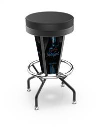 Miami Marlins 30 inch Lighted Bar Stool with Black Wrinkle Finish