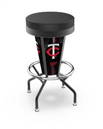 Minnesota Twins 30 inch Lighted Bar Stool with Black Wrinkle Finish