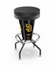 San Diego Padres 30 inch Lighted Bar Stool with Black Wrinkle Finish