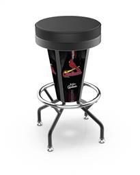 St. Louis Cardinals 30 inch Lighted Bar Stool with Black Wrinkle Finish