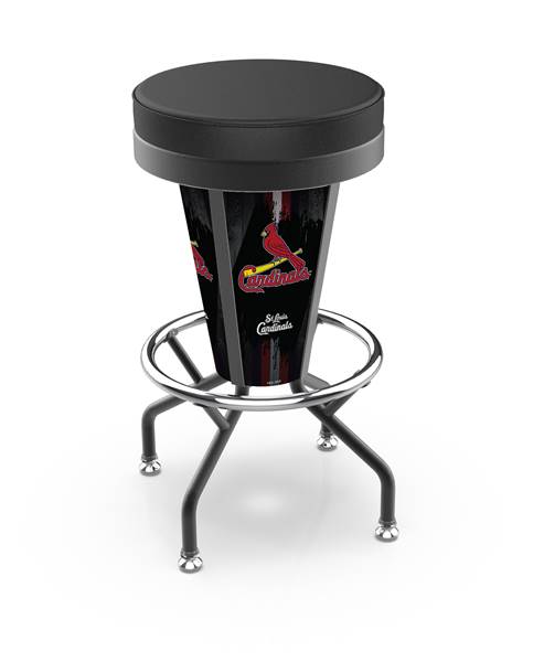 St. Louis Cardinals 30 inch Lighted Bar Stool with Black Wrinkle Finish