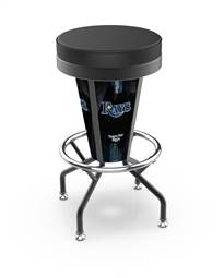 Tampa Bay Rays 30 inch Lighted Bar Stool with Black Wrinkle Finish