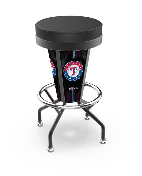 Texas Rangers 30 inch Lighted Bar Stool with Black Wrinkle Finish