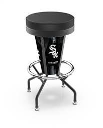 Chicago White Sox 30 inch Lighted Bar Stool with Black Wrinkle Finish