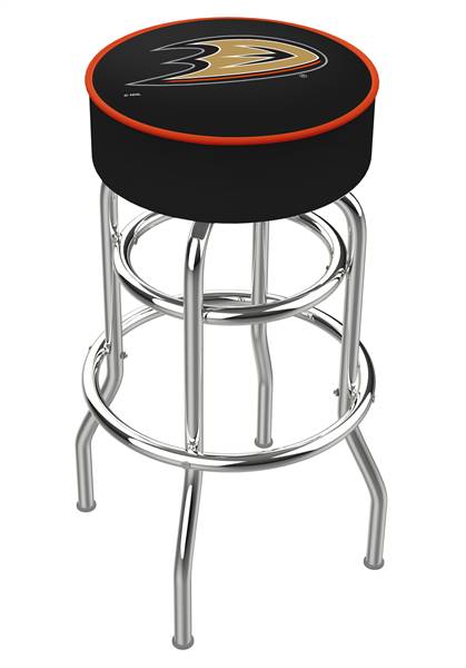 Anaheim Ducks 25" Double-Ring Swivel Counter Stool with Chrome Finish   