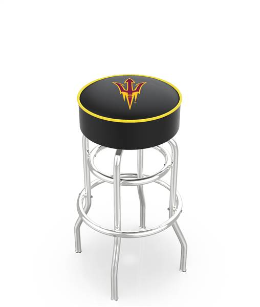  Arizona State (Pitchfork) 25" Double-Ring Swivel Counter Stool with Chrome Finish   