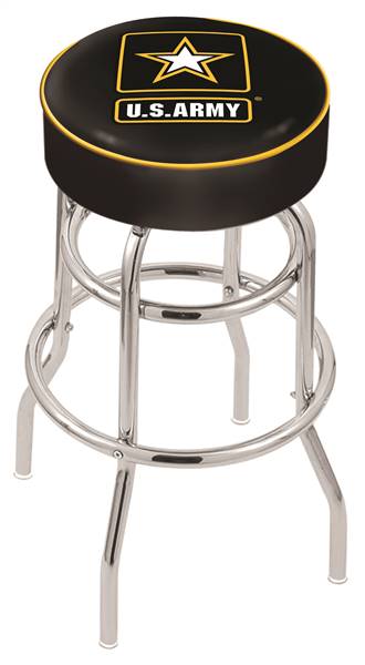  U.S. Army 25" Double-Ring Swivel Counter Stool with Chrome Finish   