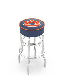  Auburn 25" Double-Ring Swivel Counter Stool with Chrome Finish   