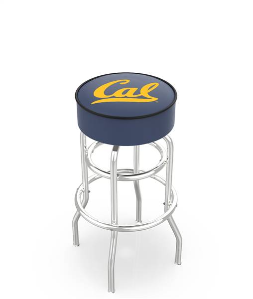  Cal 25" Double-Ring Swivel Counter Stool with Chrome Finish   