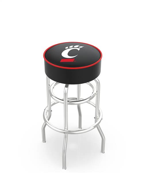  Cincinnati 25" Double-Ring Swivel Counter Stool with Chrome Finish   