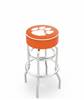  Clemson 25" Double-Ring Swivel Counter Stool with Chrome Finish   
