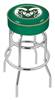  Colorado State 25" Double-Ring Swivel Counter Stool with Chrome Finish   