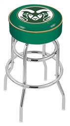  Colorado State 25" Double-Ring Swivel Counter Stool with Chrome Finish   