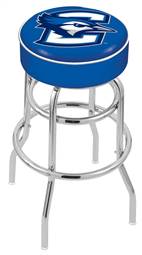  Creighton 25" Double-Ring Swivel Counter Stool with Chrome Finish   