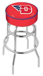  University of Dayton 25" Double-Ring Swivel Counter Stool with Chrome Finish   