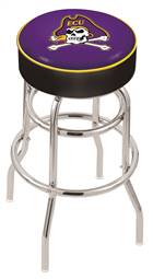  East Carolina 25" Double-Ring Swivel Counter Stool with Chrome Finish   