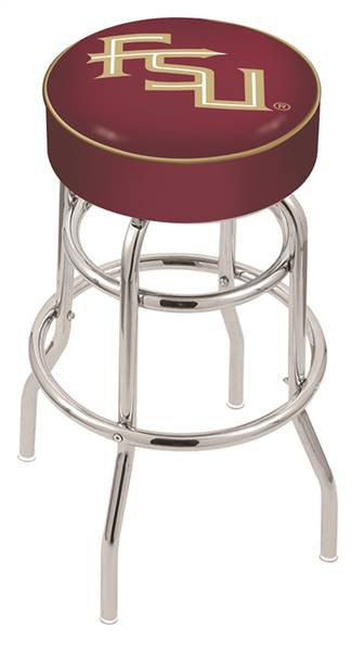  Florida State (Script) 25" Double-Ring Swivel Counter Stool with Chrome Finish   