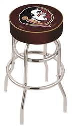  Florida State (Head) 25" Double-Ring Swivel Counter Stool with Chrome Finish   