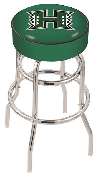  Hawaii 25" Double-Ring Swivel Counter Stool with Chrome Finish   