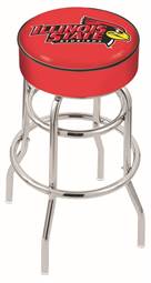  Illinois State 25" Double-Ring Swivel Counter Stool with Chrome Finish   
