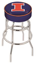  Illinois 25" Double-Ring Swivel Counter Stool with Chrome Finish   