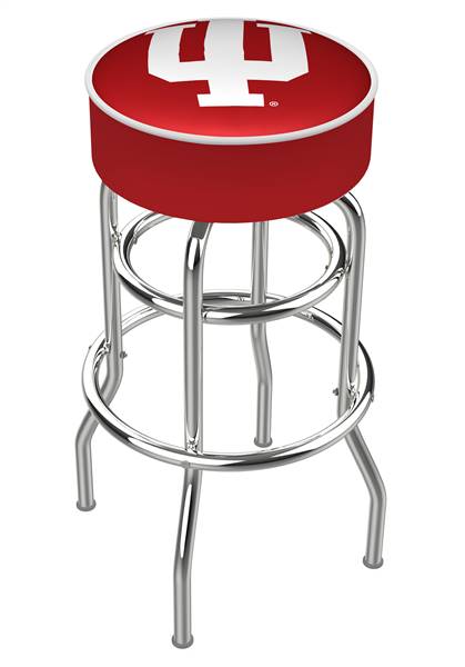  Indiana 25" Double-Ring Swivel Counter Stool with Chrome Finish   