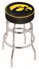  Iowa 25" Double-Ring Swivel Counter Stool with Chrome Finish   