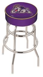  James Madison 25" Double-Ring Swivel Counter Stool with Chrome Finish   
