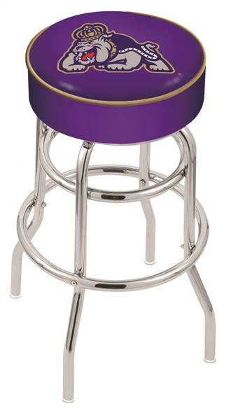  James Madison 25" Double-Ring Swivel Counter Stool with Chrome Finish   