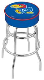  Kansas 25" Double-Ring Swivel Counter Stool with Chrome Finish   