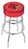  Louisville 25" Double-Ring Swivel Counter Stool with Chrome Finish   