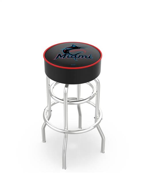  Miami Marlins 25" Doubleing Swivel Counter Stool with Chrome Finish   