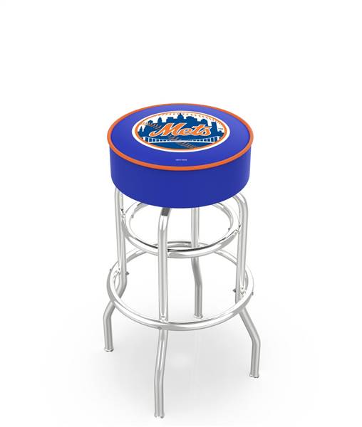  New York Mets 25" Doubleing Swivel Counter Stool with Chrome Finish   