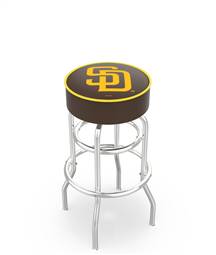  San Diego Padres 25" Doubleing Swivel Counter Stool with Chrome Finish   