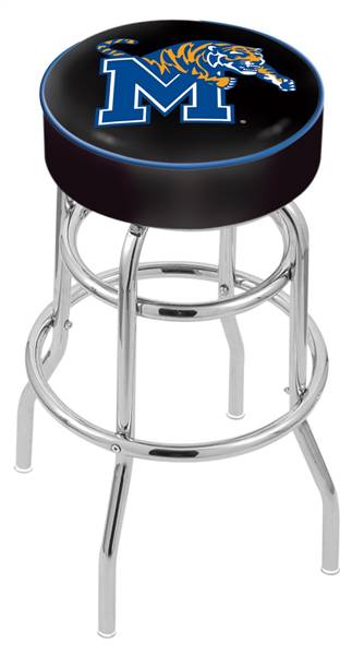  Memphis 25" Double-Ring Swivel Counter Stool with Chrome Finish   