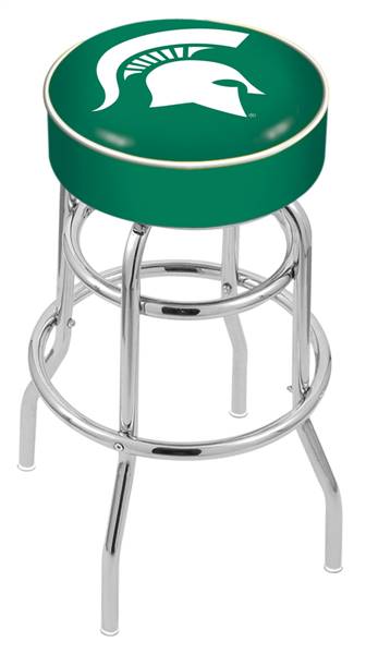  Michigan State 25" Double-Ring Swivel Counter Stool with Chrome Finish   