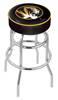  Missouri 25" Double-Ring Swivel Counter Stool with Chrome Finish   