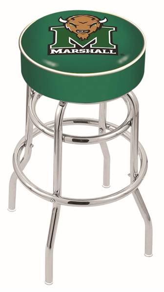  Marshall 25" Double-Ring Swivel Counter Stool with Chrome Finish   