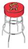 Maryland 25" Double-Ring Swivel Counter Stool with Chrome Finish   