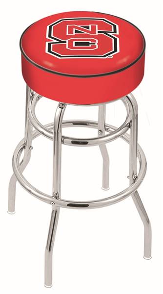  North Carolina State 25" Double-Ring Swivel Counter Stool with Chrome Finish   