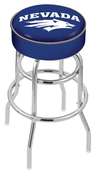  Nevada 25" Double-Ring Swivel Counter Stool with Chrome Finish   