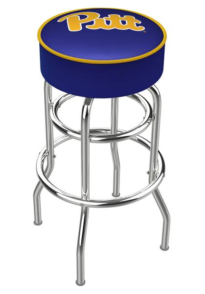  Pitt 25" Double-Ring Swivel Counter Stool with Chrome Finish   