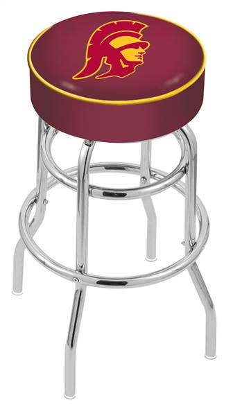 USC Trojans 25" Double-Ring Swivel Counter Stool with Chrome Finish   